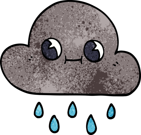Bir insan tarafından çizilmiş karalama yağmur bulutu