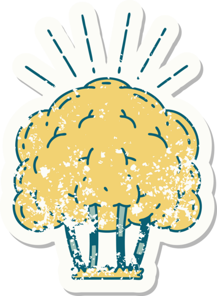 Bir insan tarafından çizilmiş dövme stili bir ağacın eski etiketi.