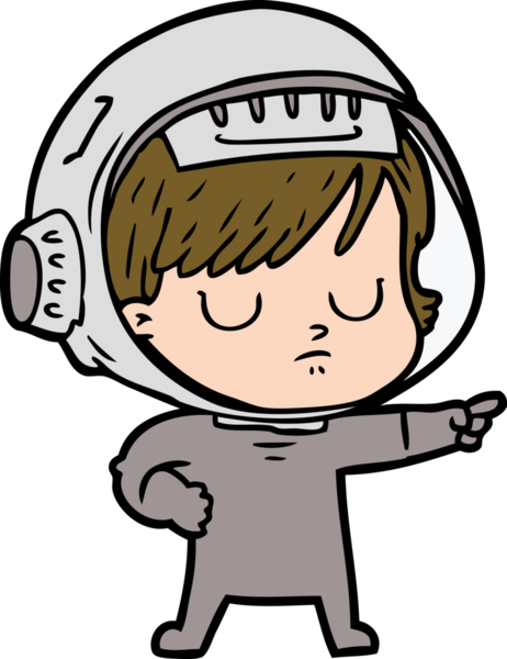 Bir insan tarafından çizilmiş astronot kadın.