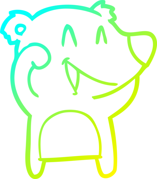 Bir insan tarafından çizilmiş gülen ayı çizgi filmi.