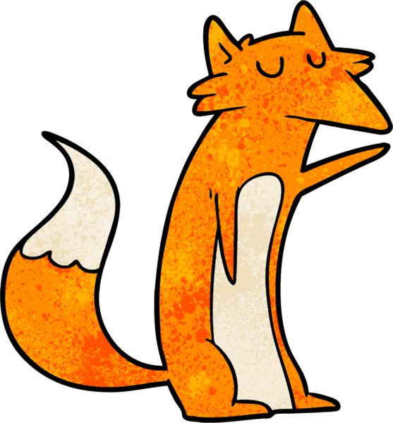 bir insan tarafından çizilmiş tilki çizgi filmi