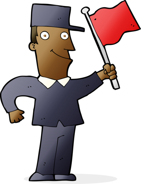 Bir insan tarafından çizilmiş bayrak sallayan karikatürist.