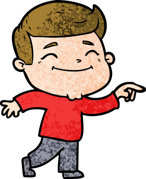 Bir insan tarafından çizilmiş mutlu çizgi film adamı.