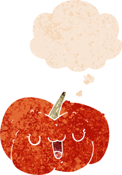 Düşünce balkabağı ve grunge dertli retro dokuma tarzı bir insan tarafından çizilmiş