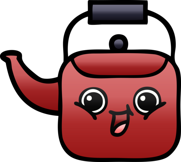 Bir insan tarafından çizilmiş gölgeli bir çaydanlık karikatürü