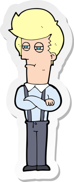 Bir insan tarafından çizilmiş bir karikatür çıkartması.