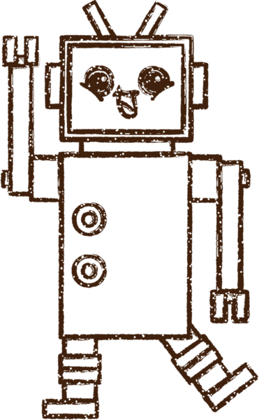 Robot Kömür Bir insan tarafından çizilmiş