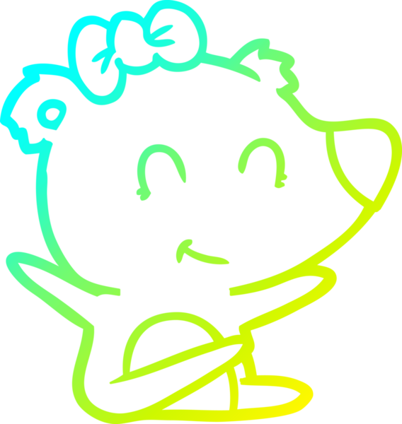 Bir insan tarafından çizilmiş bir dişi kutup ayısı karikatürü.