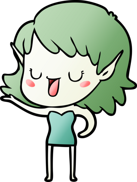 Bir insan tarafından çizilmiş bir elf kızı.