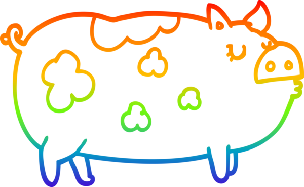 gökkuşağı gradyan çizimi bir insan tarafından çizilmiş domuz çizgi
