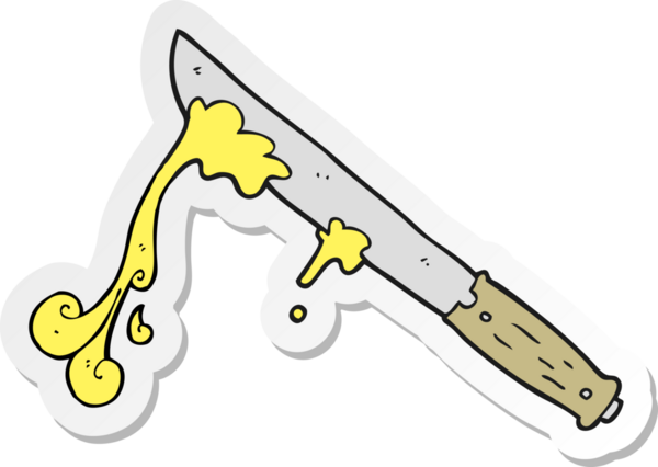 Bir insan tarafından çizilmiş tereyağı bıçağının çıkartması.