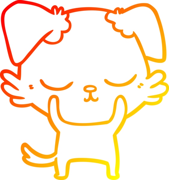Bir insan tarafından çizilmiş sevimli bir köpeğin sıcak çizgi çizgisi.