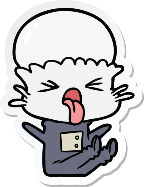 Bir insan tarafından çizilmiş iğrenç bir çizgi film uzaylısının çıkartması.