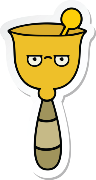 Bir insan tarafından çizilmiş şirin bir okul çanının çıkartması.