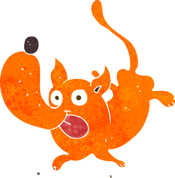 Bir insan tarafından çizilmiş komik bir köpek.