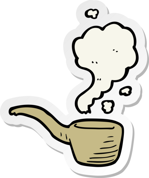 Bir insan tarafından çizilmiş sigara içilen bir karikatür etiketi.