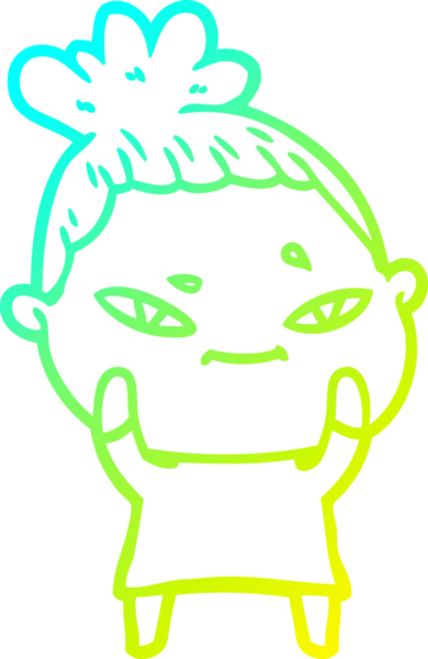 Bir insan tarafından çizilmiş bir karikatür kadın çizimi.