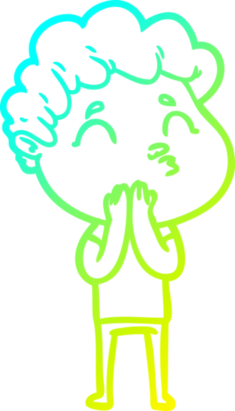 Bir insan tarafından çizilmiş soğuk çizgi film karakteri çizimi.