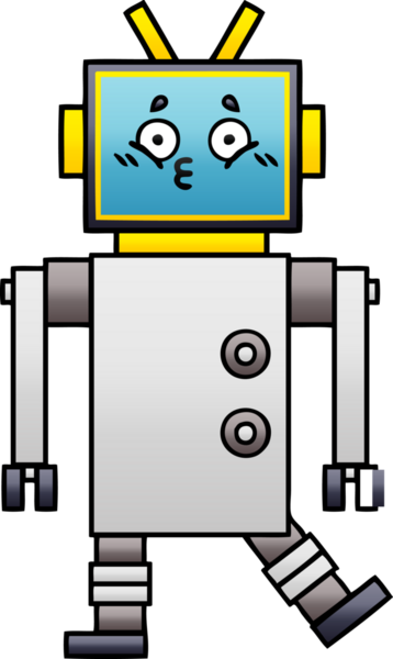 Bir insan tarafından çizilmiş bir robotun gölgelenmiş çizimi