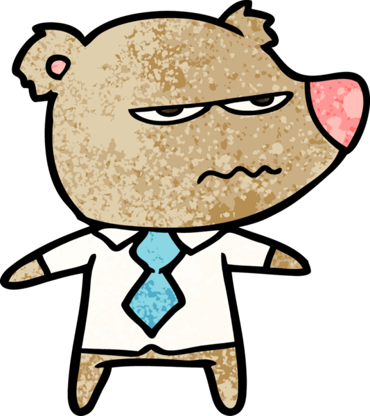 Bir insan tarafından çizilmiş kızgın patron ayı.