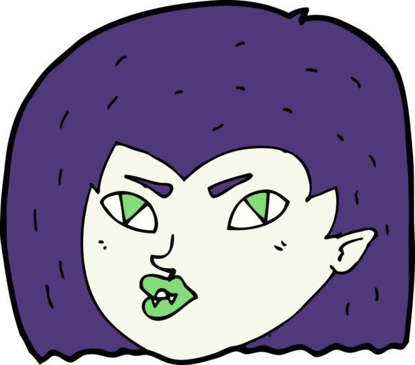 Bir insan tarafından çizilmiş vampir yüzü.