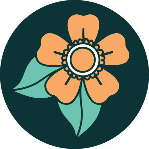 Bir insan tarafından çizilmiş bir çiçeğin ikonik dövme şekli