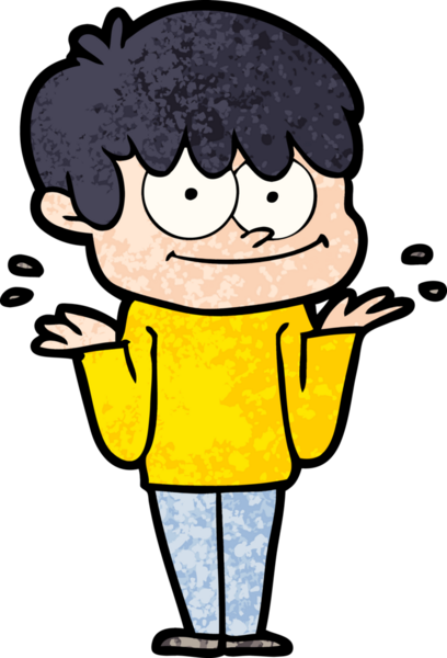 Bir insan tarafından çizilmiş mutlu çizgi film adamı.