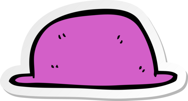 Bir insan tarafından çizilmiş bir çizgi film şapkasının çıkartması.