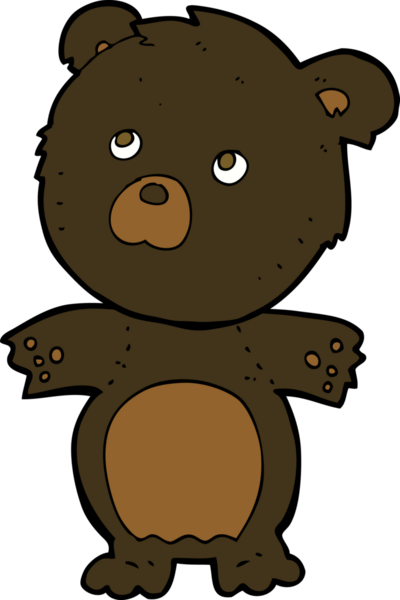 Bir insan tarafından çizilmiş komik oyuncak ayı.