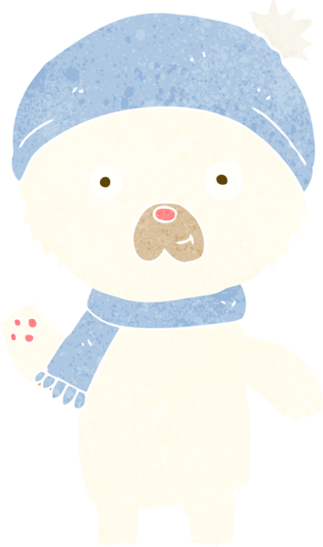 Bir insan tarafından çizilmiş kutup ayısı sallayan çizgi film.