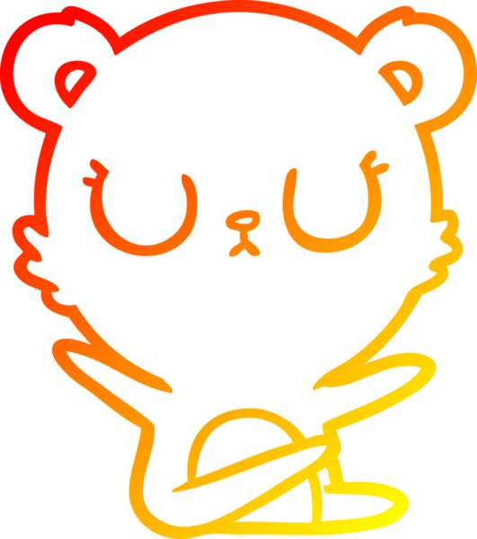 Bir insan tarafından çizilmiş barışçıl bir ayının sıcak çizgi çizgisi.