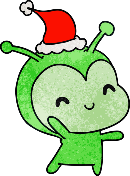 Bir insan tarafından çizilmiş Kawai uzaylısının el yapımı karikatürü.