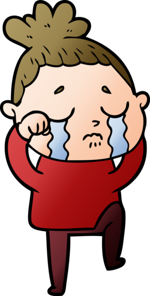 Bir insan tarafından çizilmiş ağlayan kadın çizgi filmi.