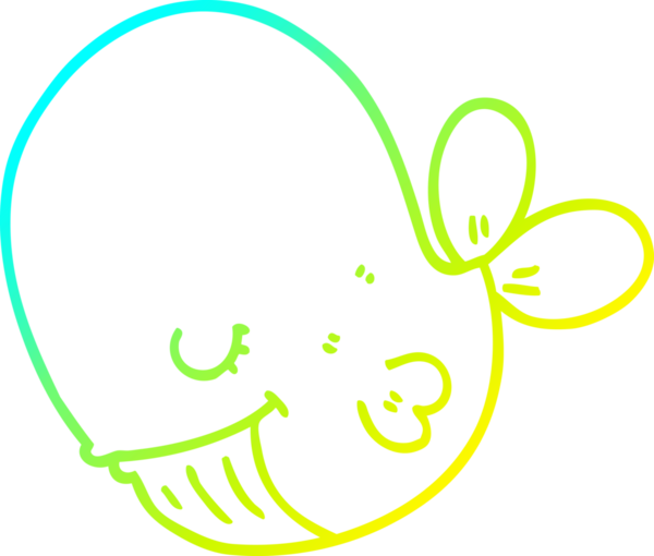 Bir insan tarafından çizilmiş karikatür balinası çizimi.