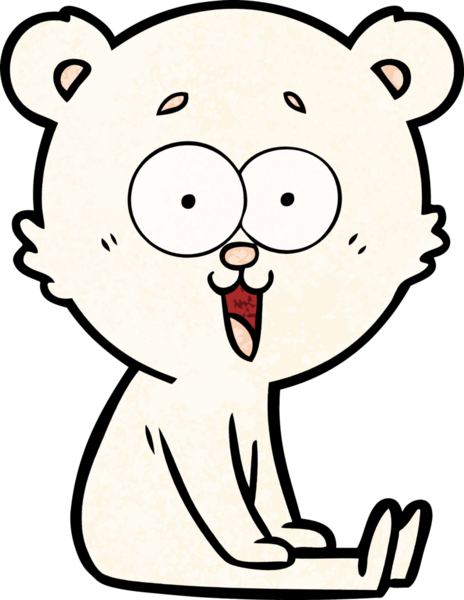 Bir insan tarafından çizilmiş gülen oyuncak ayı çizgi filmi.