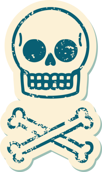 Bir insan tarafından çizilmiş bir kafatasının sembolik dövmeli görüntüsü.