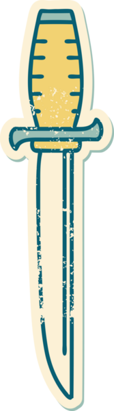 Bir insan tarafından çizilmiş bir hançerin sembolik dövmeli görüntüsü