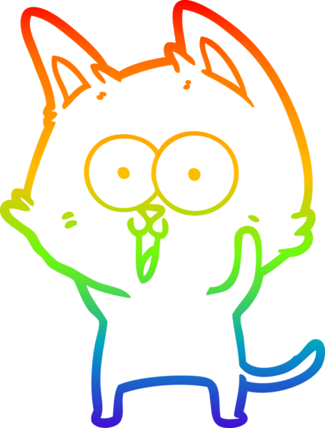 gökkuşağı gradyan çizimi bir insan tarafından çizilmiş komik bir çizgi film kedisi