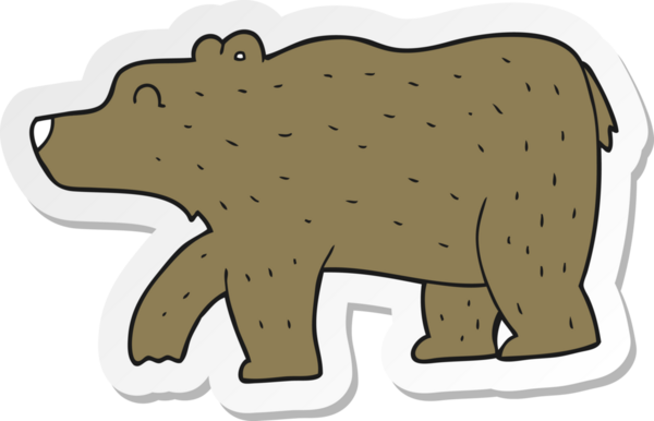 Bir insan tarafından çizilmiş çizgi film ayısının çıkartması.