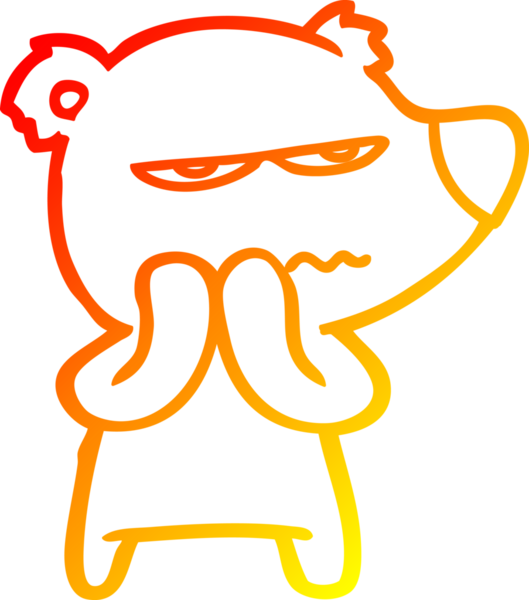 Bir insan tarafından çizilmiş kızgın bir ayı karikatürü.