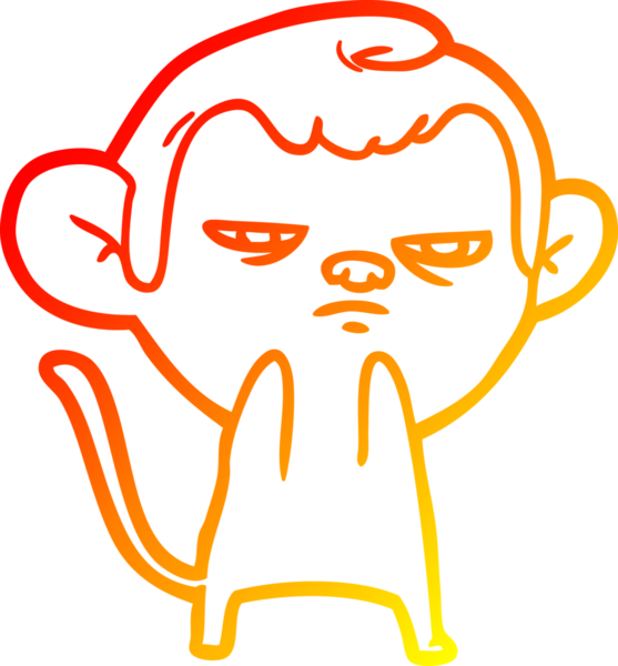 Bir insan tarafından çizilmiş çizgi film maymunu çizimi