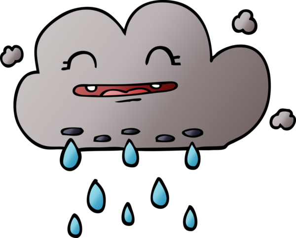 Bir insan tarafından çizilmiş karalama yağmur bulutu
