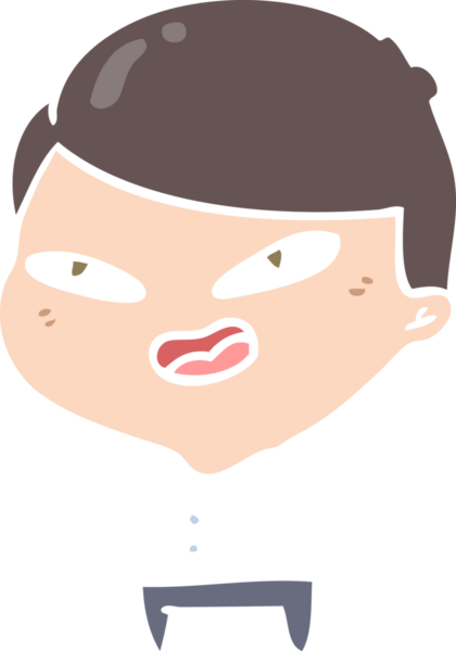 Bir insan tarafından çizilmiş düz renkli çizgi film mutlu iş adamı