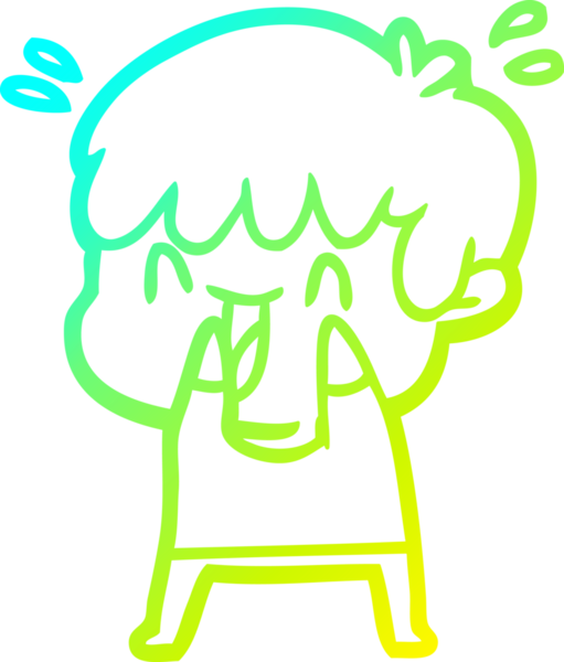 Bir insan tarafından çizilmiş gülen bir çizgi film karakteri çizimi.