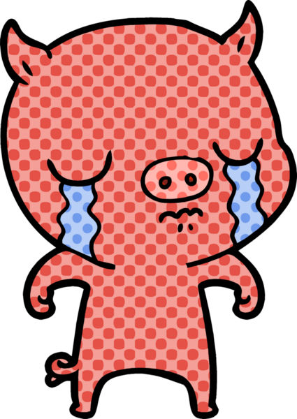 Bir insan tarafından çizilmiş domuz ağlaması.