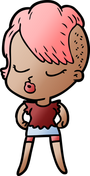 Bir insan tarafından çizilmiş güzel hippi kız.