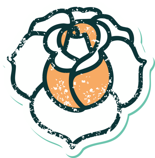 Bir insan tarafından çizilmiş bir çiçeğin sembolik dövmesi.