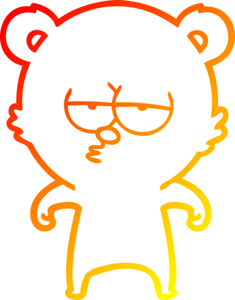 Bir insan tarafından çizilmiş, sıkılmış bir ayı çizgi filminin sıcak gradyanı.