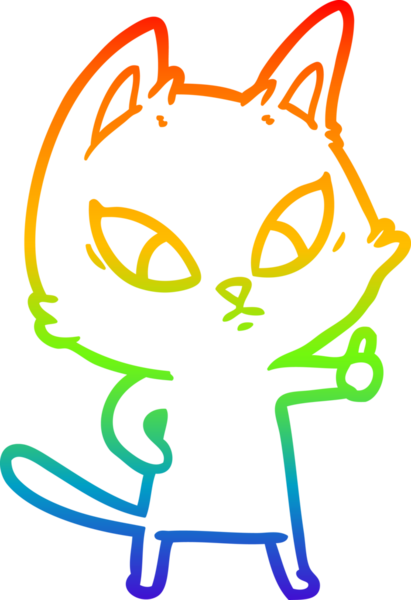 Bir insan tarafından çizilmiş kafası karışmış çizgi film kedisinin çizimi.