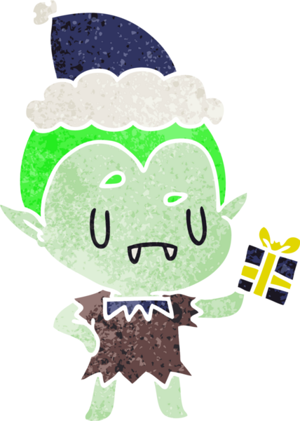 Bir insan tarafından çizilmiş Kawaii vampirinin eski bir karikatürü.